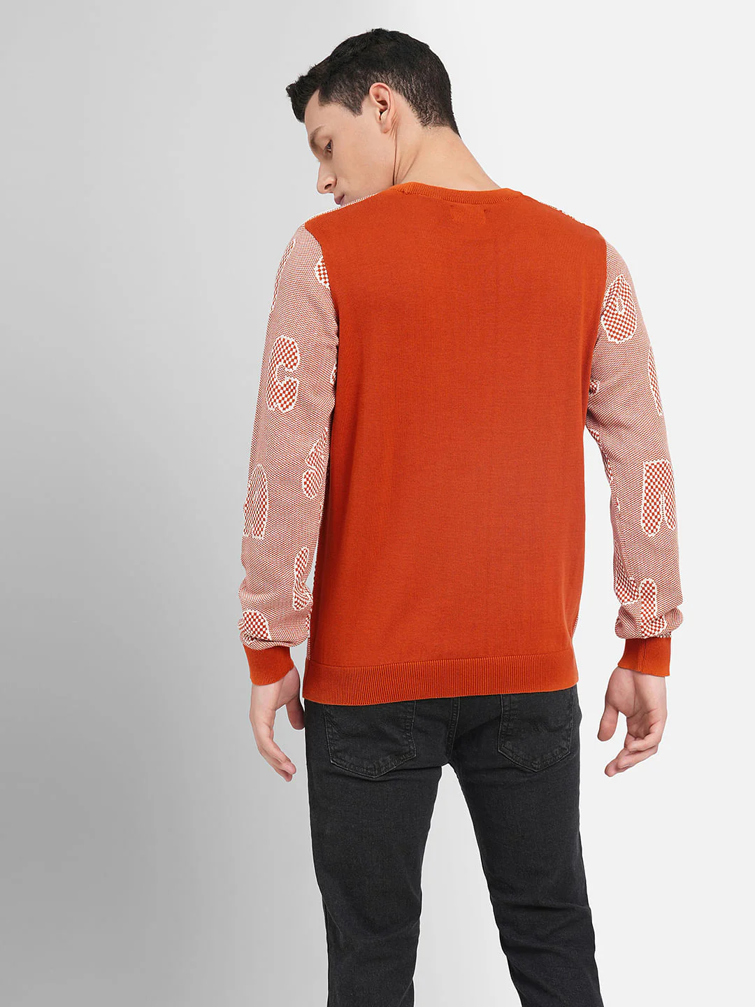 Orange Printed Pullover - Image 4