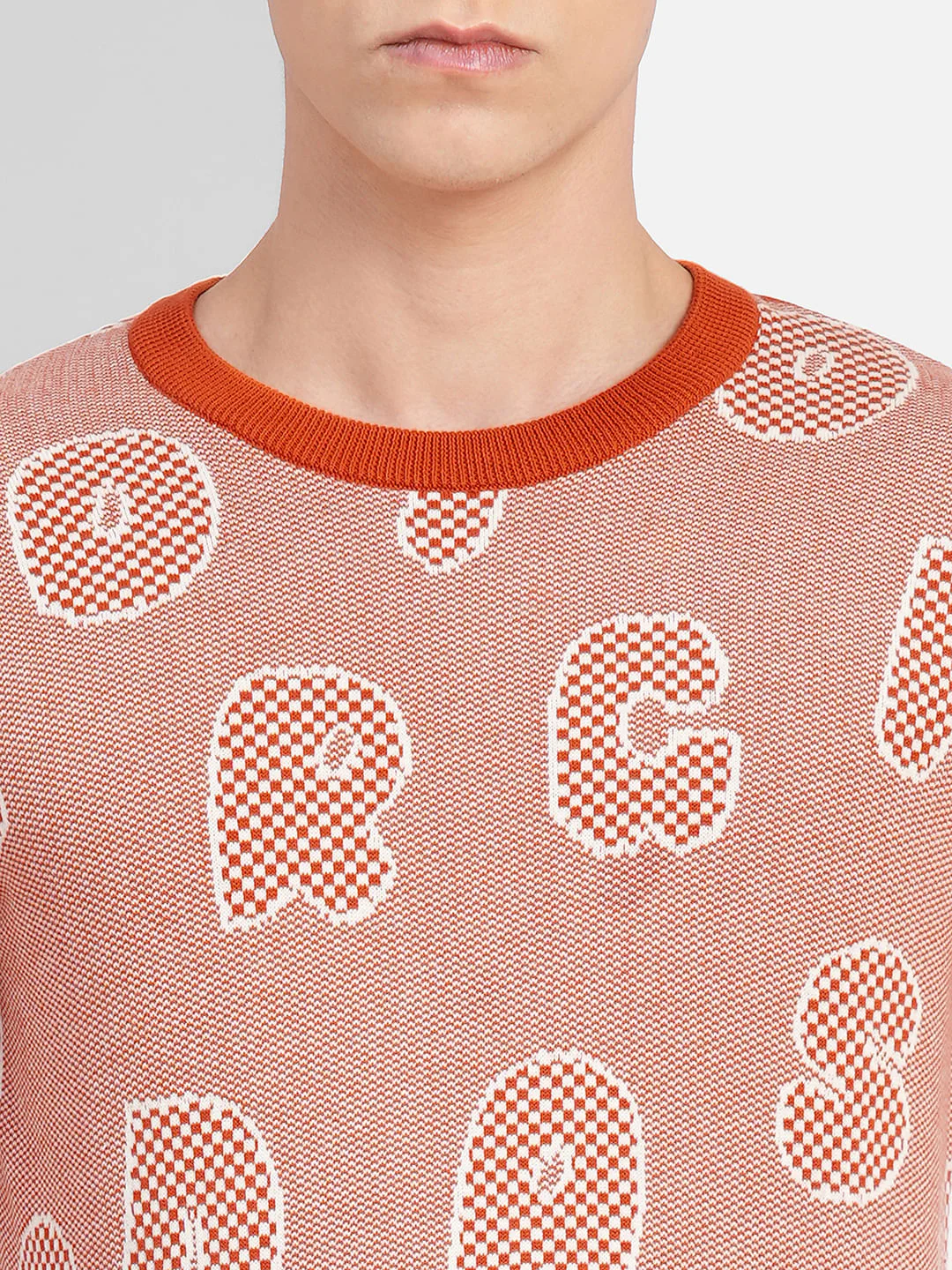 Orange Printed Pullover - Image 5