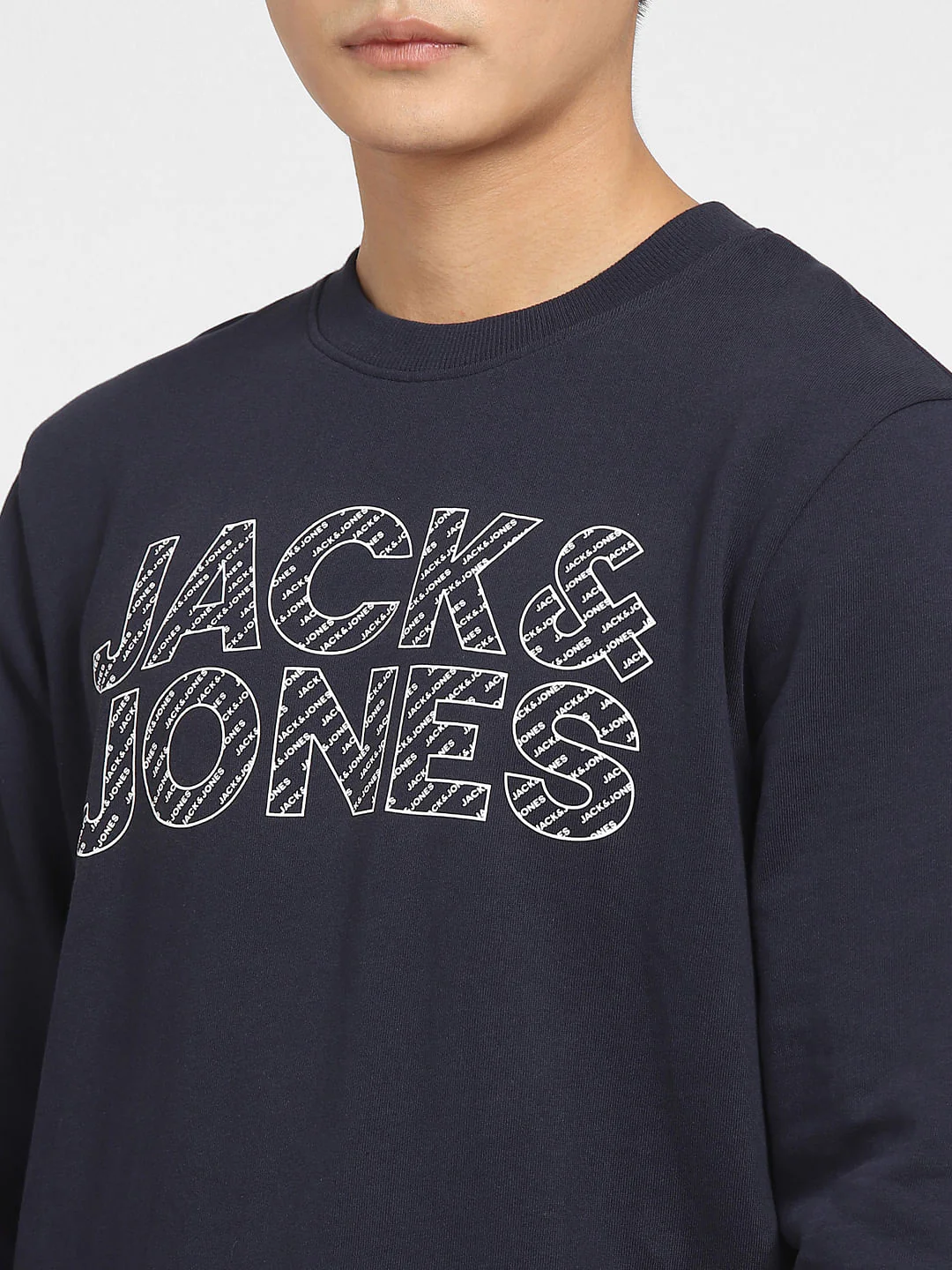 Navy Blue Logo Print Sweatshirt - Image 5