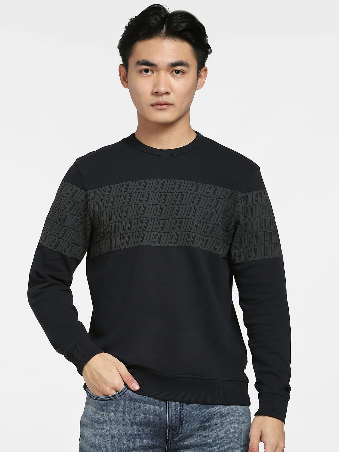 Black Typographic Print Sweatshirt - Image 2
