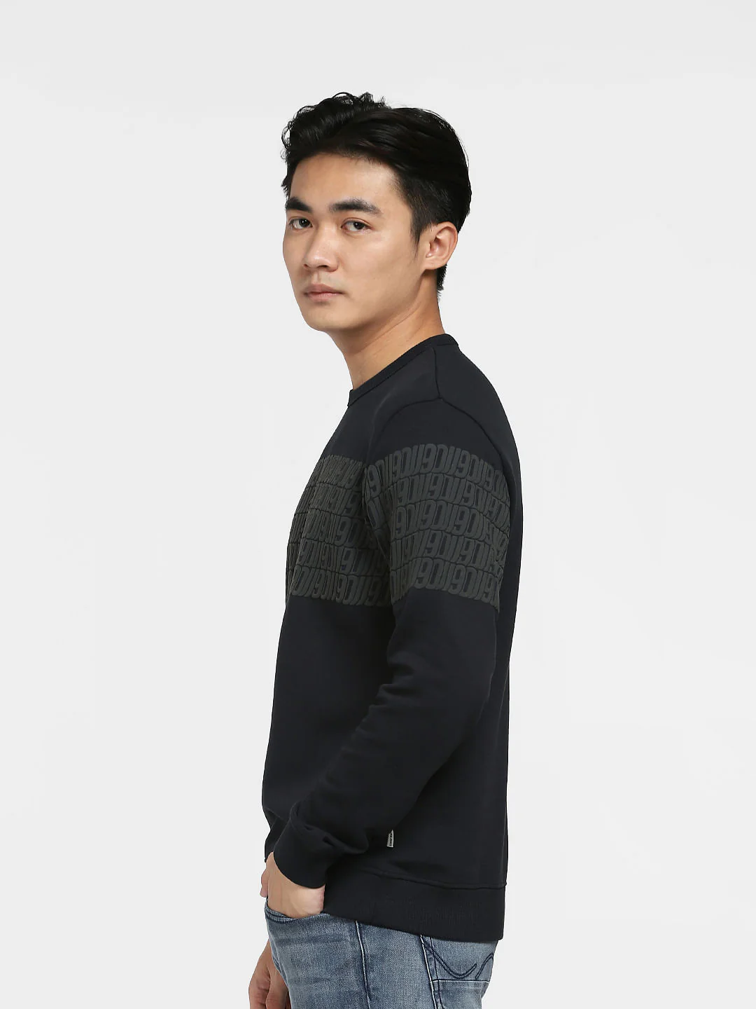 Black Typographic Print Sweatshirt - Image 3
