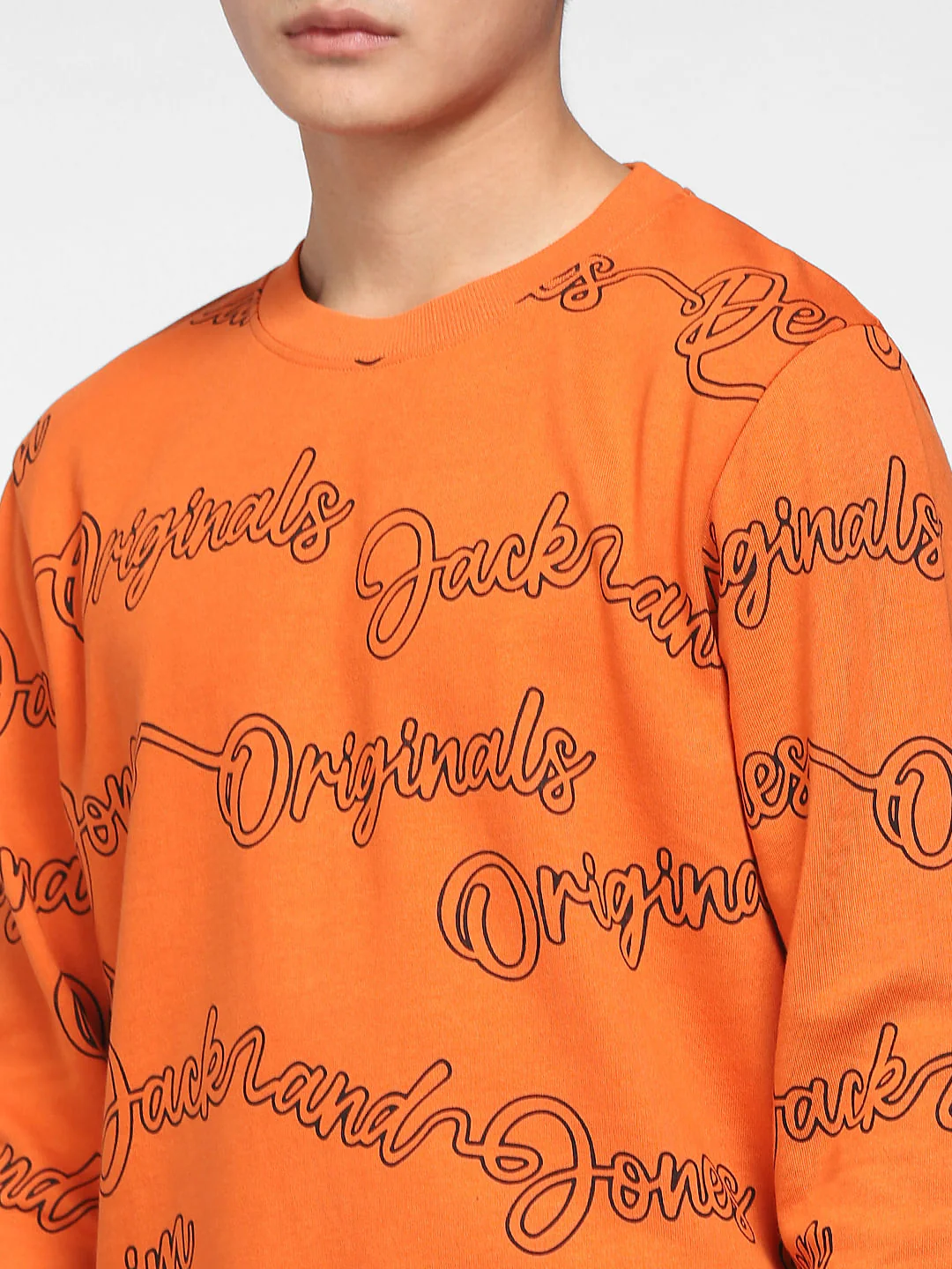Orange Typographic Logo Print Sweatshirt - Image 5