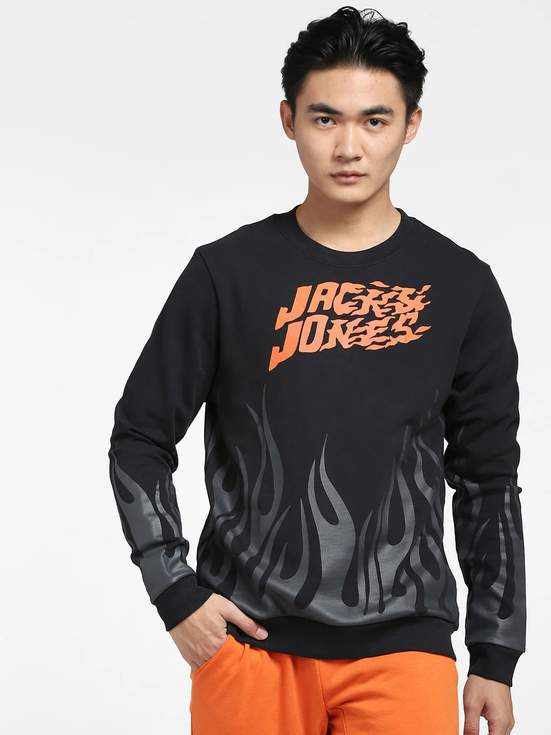 Black Graphic Print Sweatshirt - Image 2