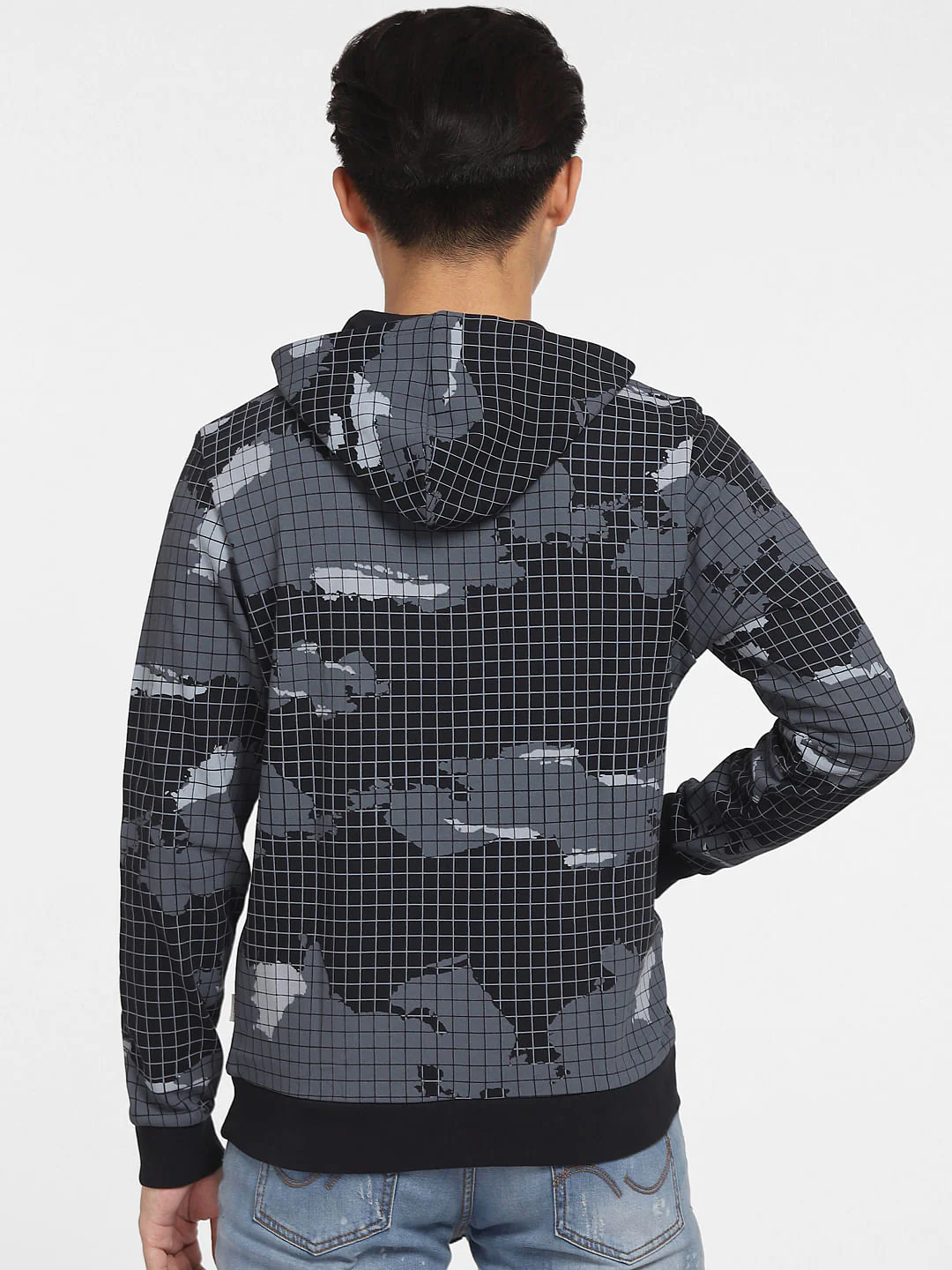 Black Map Print Hooded Sweatshirt - Image 4