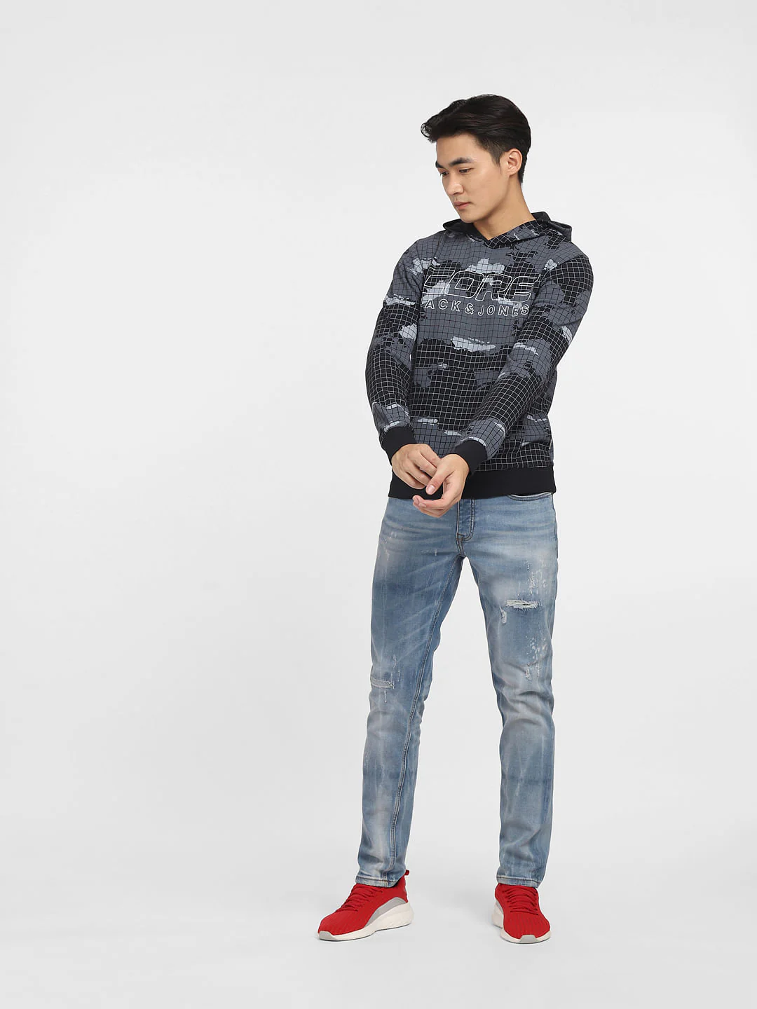 Black Map Print Hooded Sweatshirt - Image 6