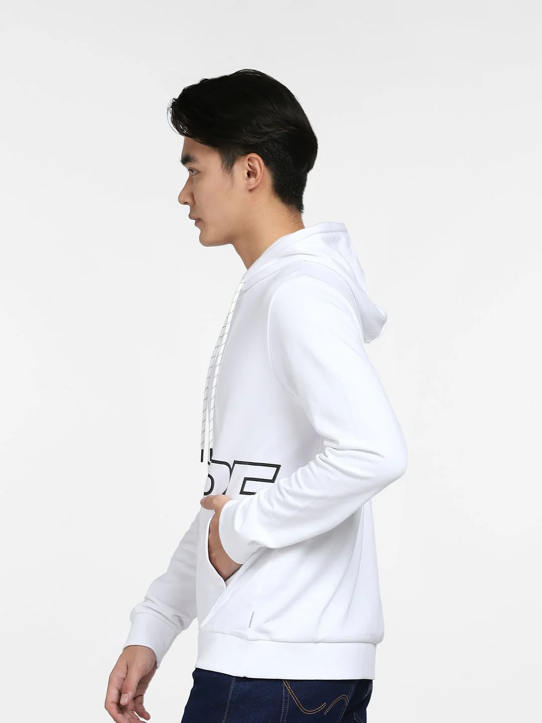 White Printed Hooded Sweatshirt - Image 3