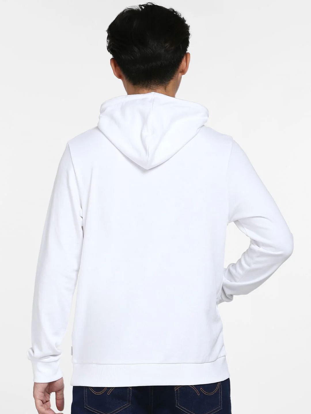 White Printed Hooded Sweatshirt - Image 4