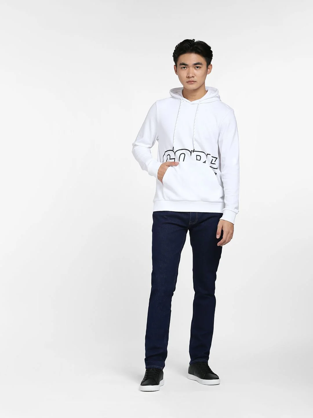 White Printed Hooded Sweatshirt - Image 6