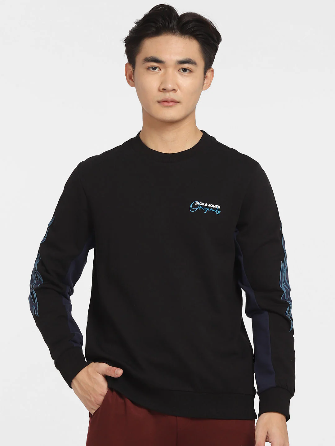 Black Flame Print Sweatshirt - Image 2