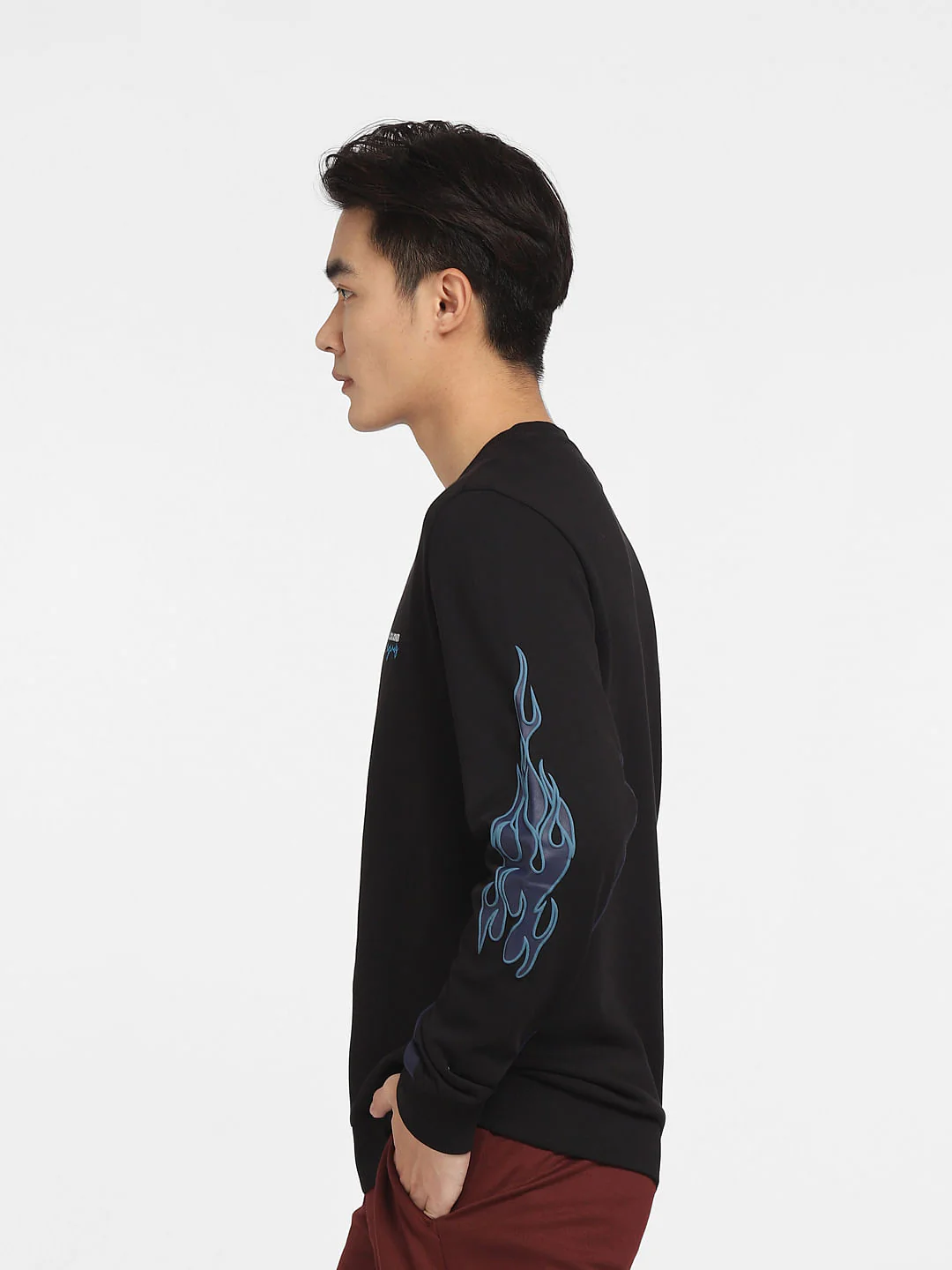 Black Flame Print Sweatshirt - Image 3