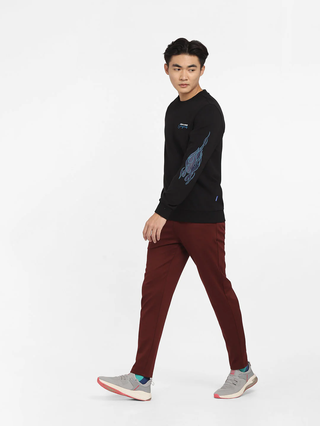 Black Flame Print Sweatshirt - Image 7
