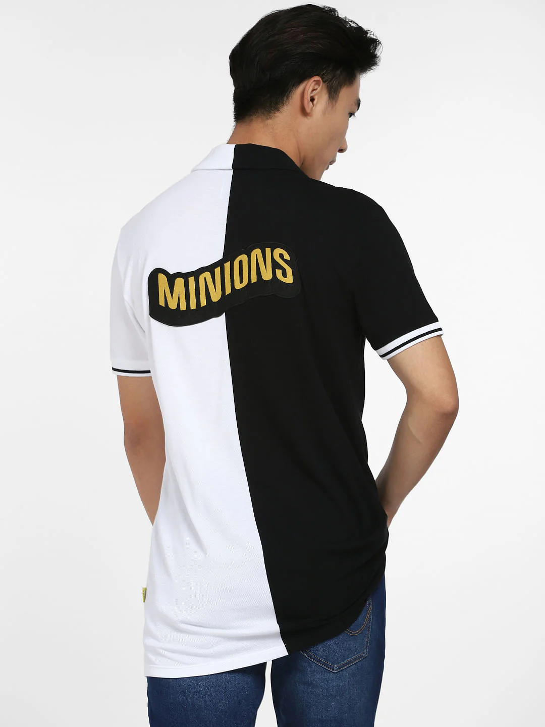 White Colourblocked Minion Print Shirt - Image 4