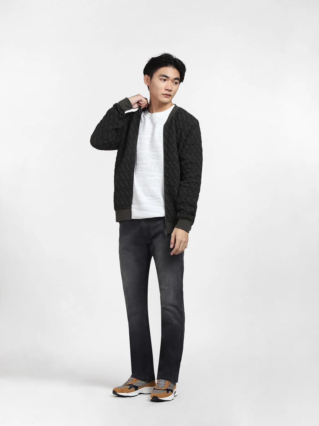 Green Textured Sweatshirt Jacket - Image 6