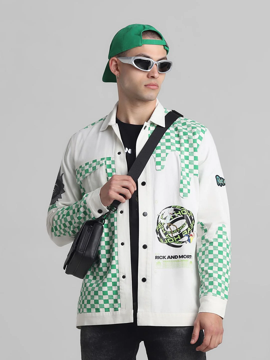 RICK & MORTY White Printed Full Sleeves Shirt