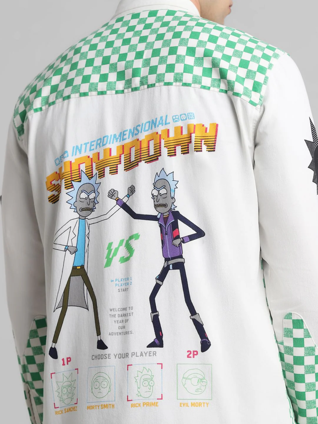 RICK & MORTY White Printed Full Sleeves Shirt - Image 7