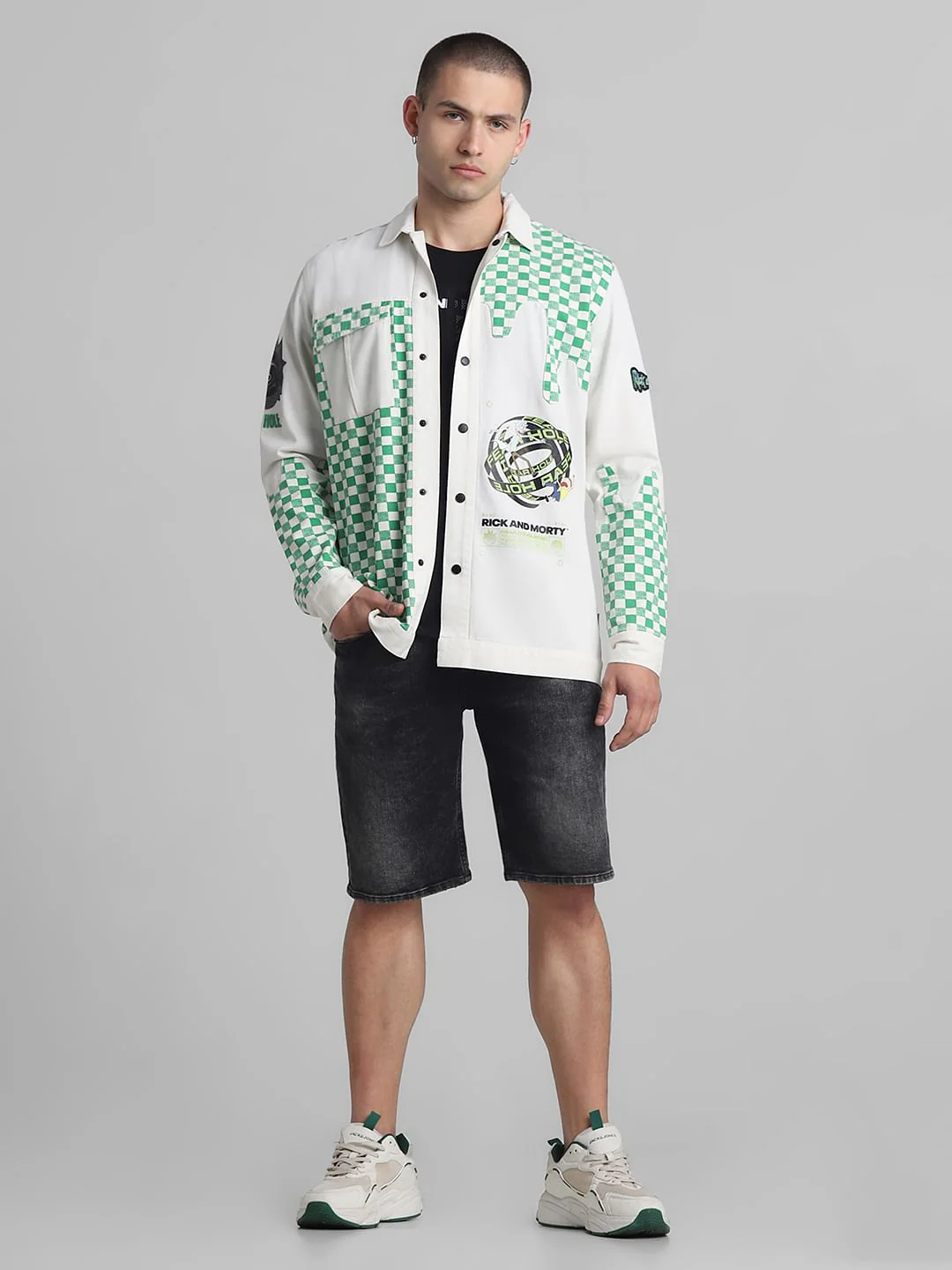 RICK & MORTY White Printed Full Sleeves Shirt - Image 8