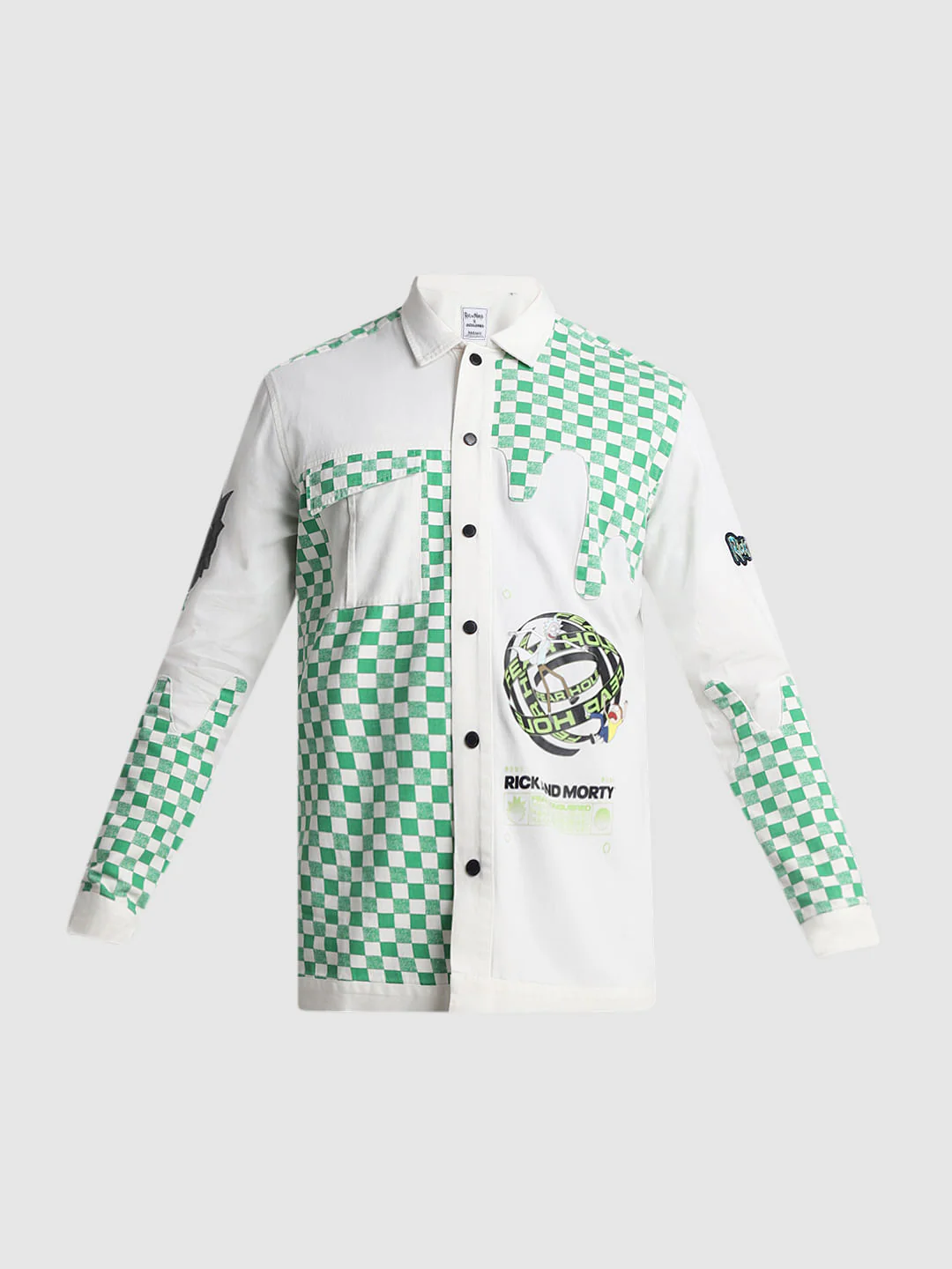 RICK & MORTY White Printed Full Sleeves Shirt - Image 9