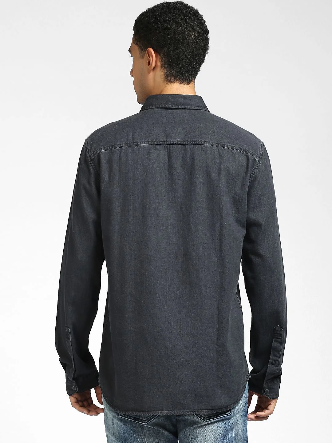Black Denim Full Sleeves Shirt - Image 4