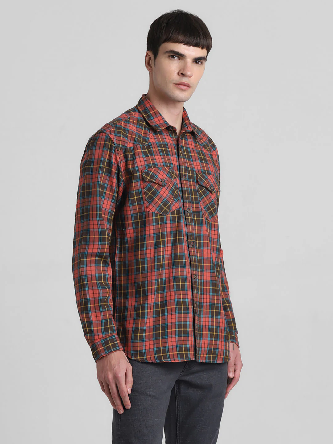Brown Check Full Sleeves Shirt - Image 3