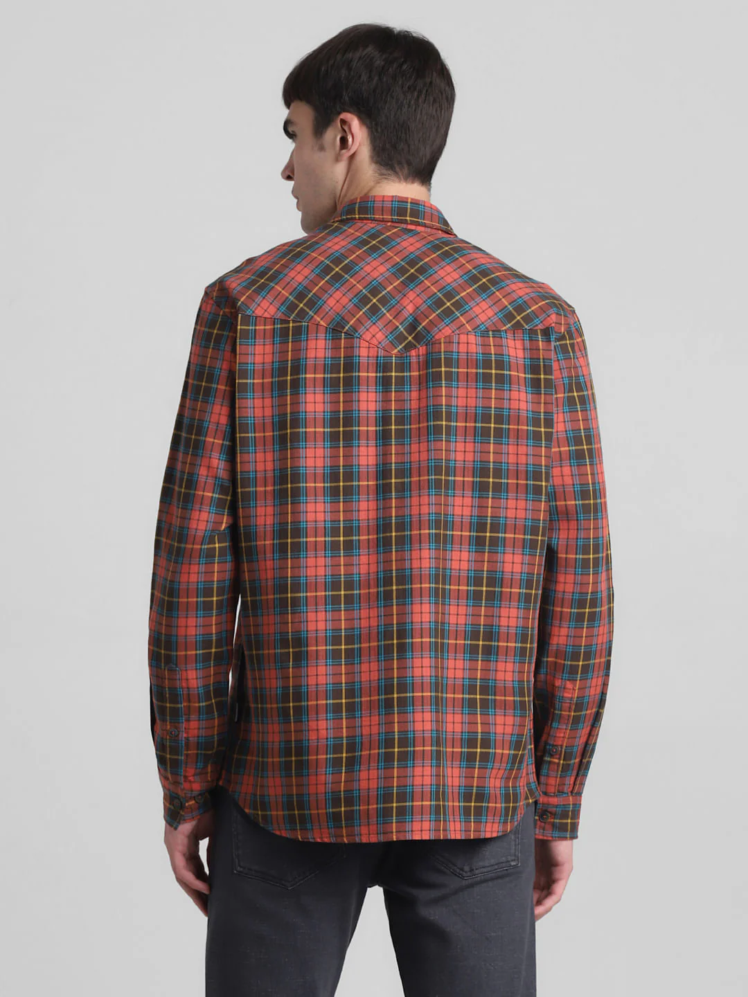 Brown Check Full Sleeves Shirt - Image 4