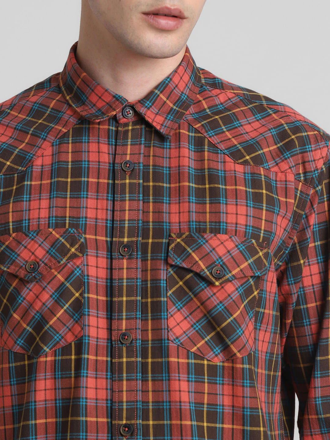 Brown Check Full Sleeves Shirt - Image 5