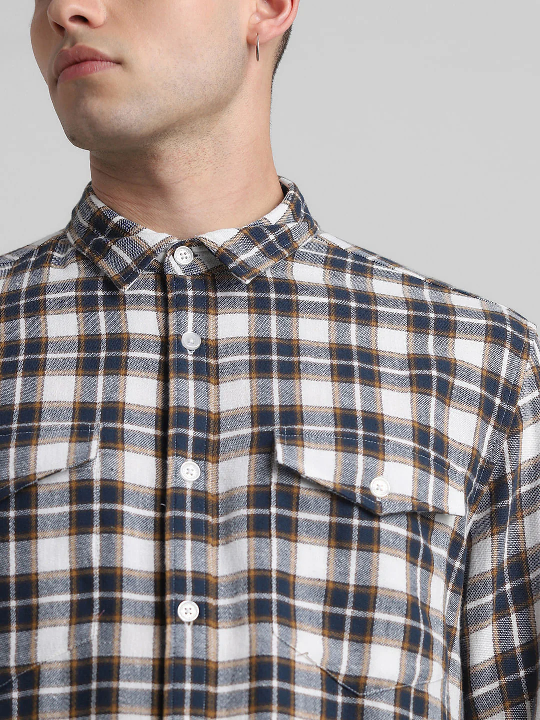 White Check Full Sleeves Shirt - Image 5