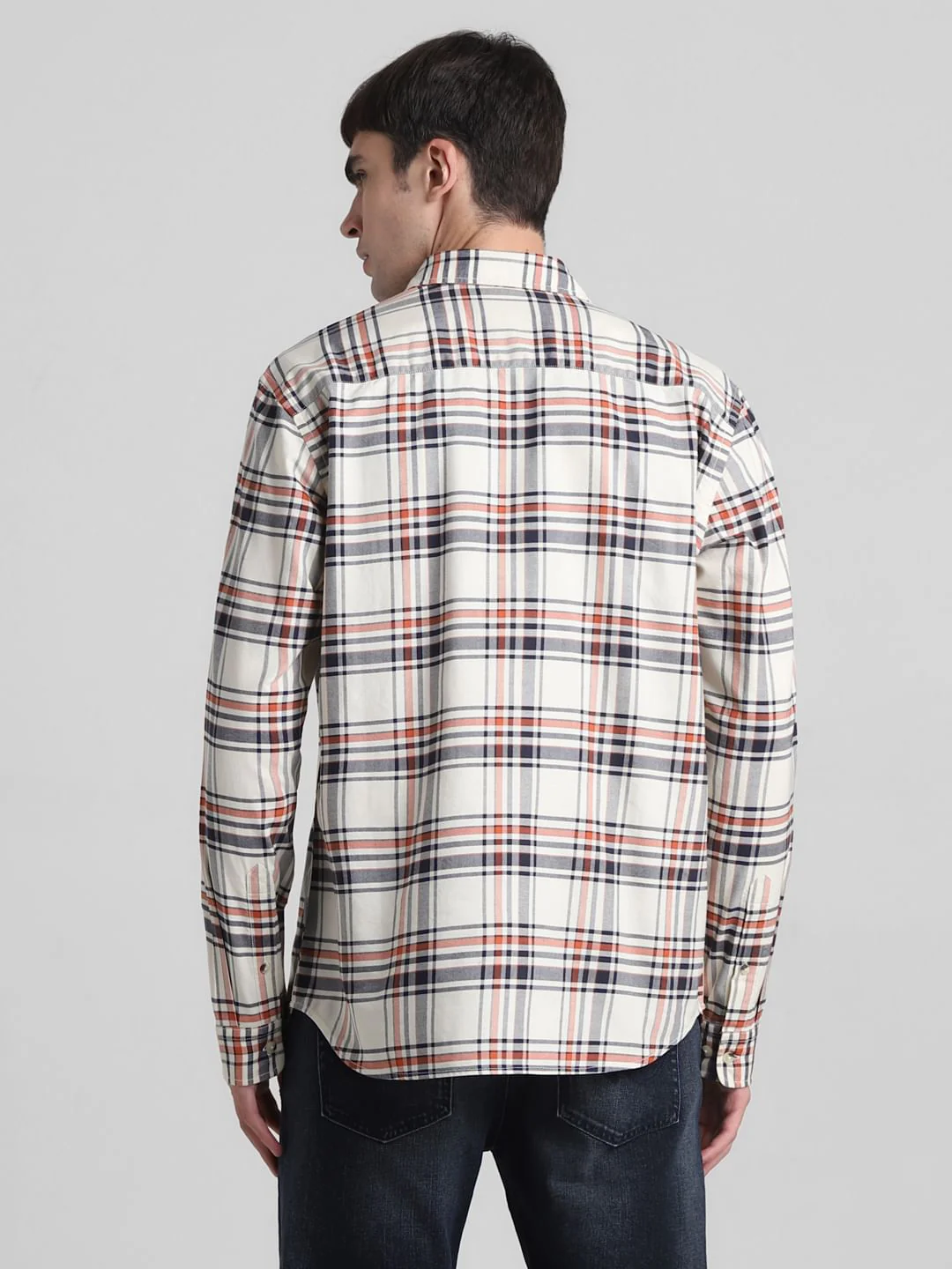 White Check Full Sleeves Shirt - Image 4