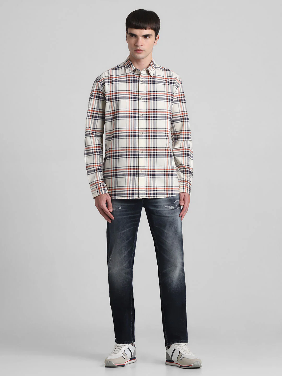 White Check Full Sleeves Shirt - Image 6