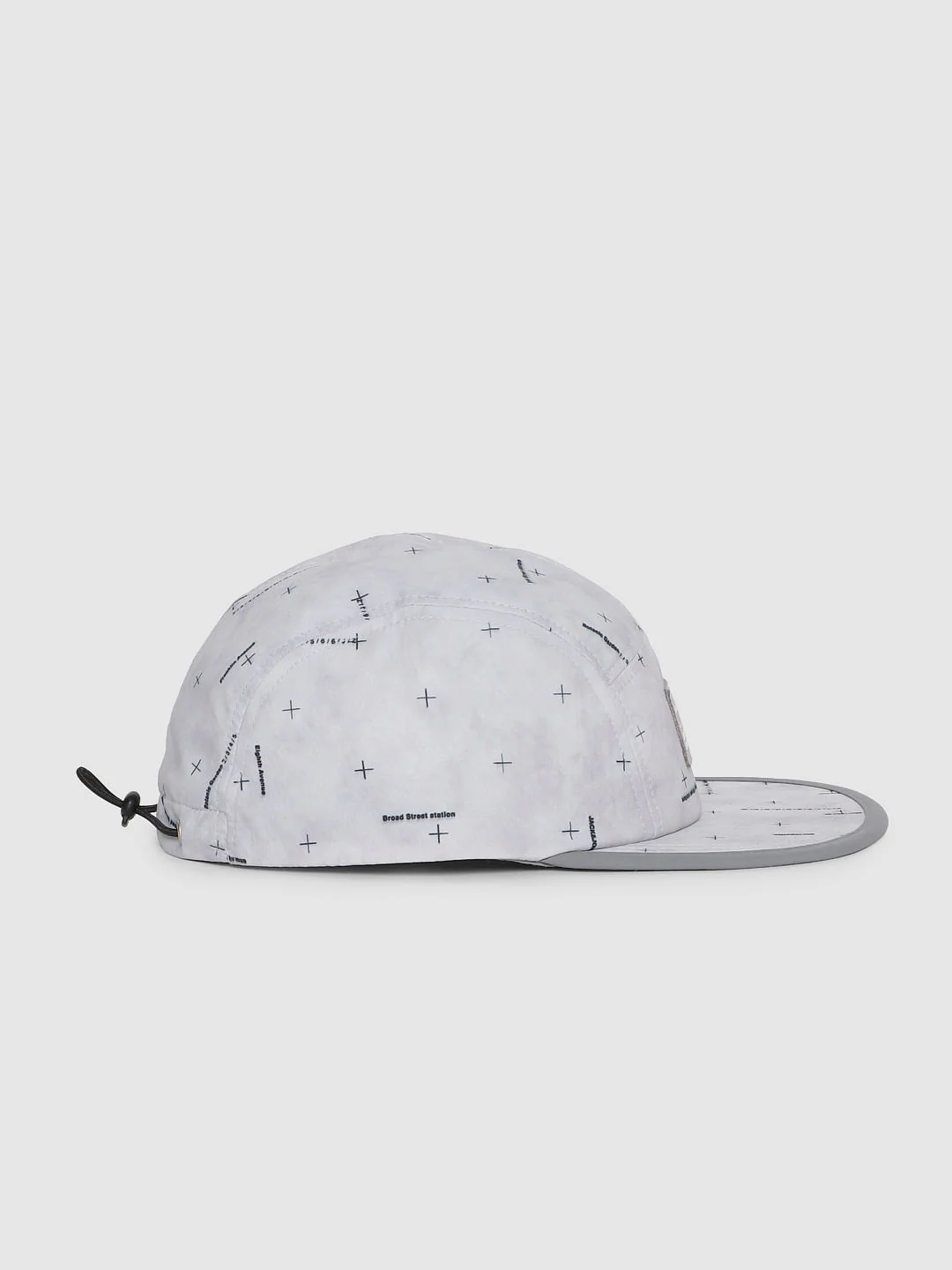 Grey Graphic Print Five Panel Cap - Image 3