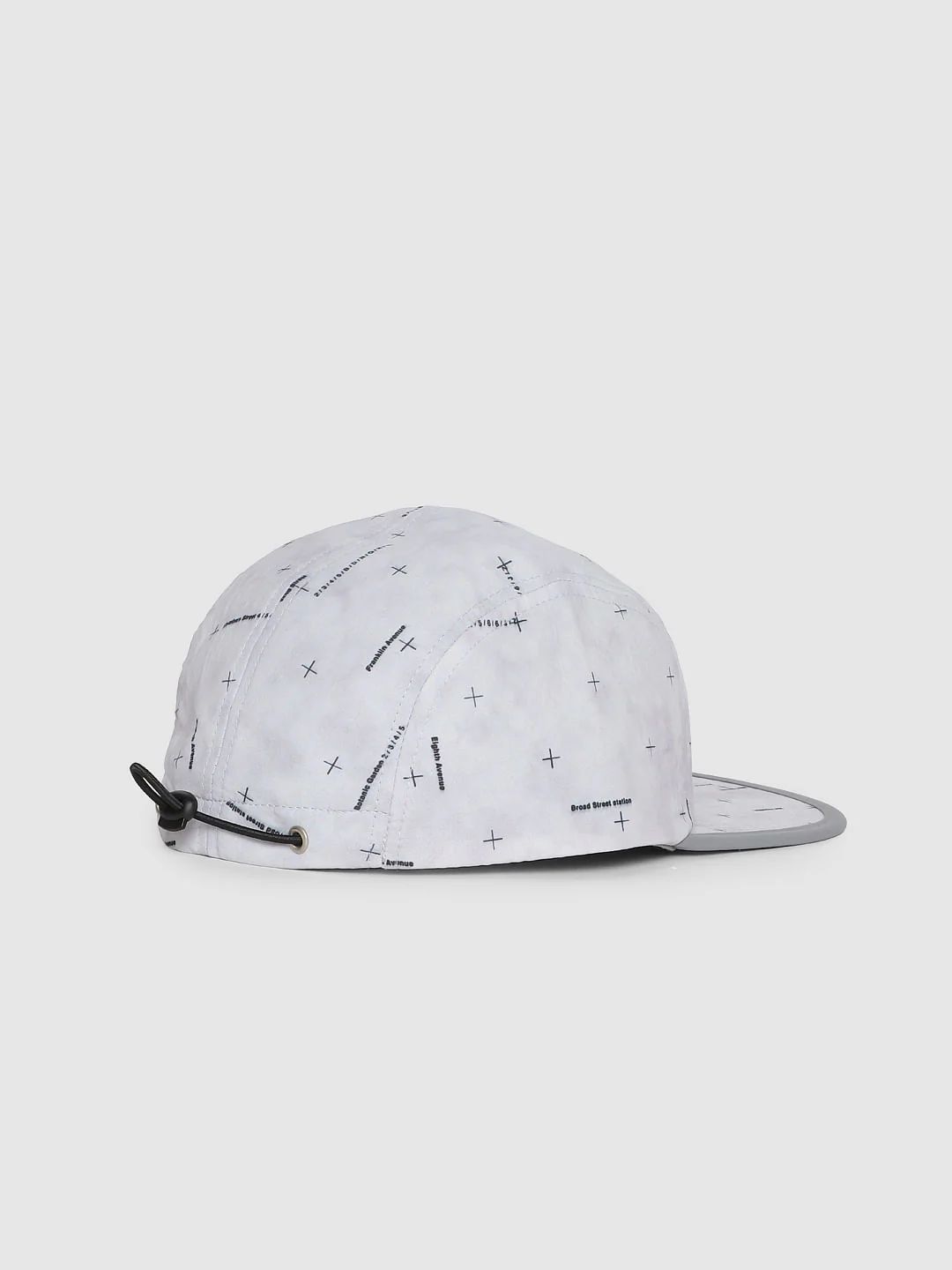 Grey Graphic Print Five Panel Cap - Image 4