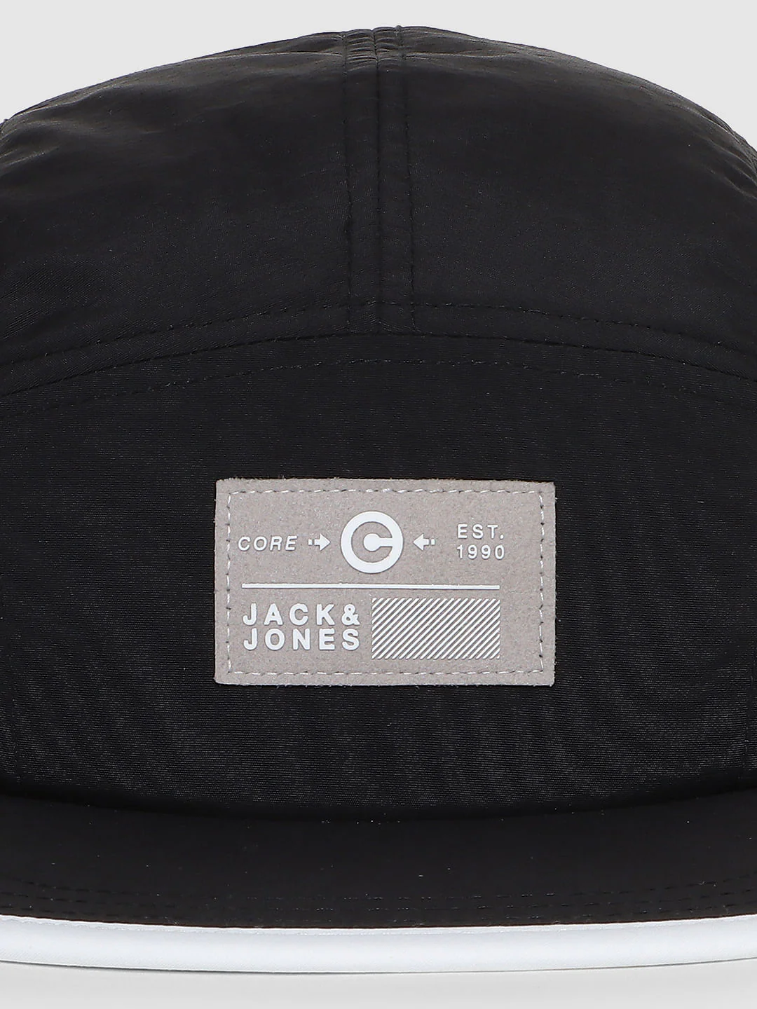Black Logo Print Five Panel Cap - Image 6