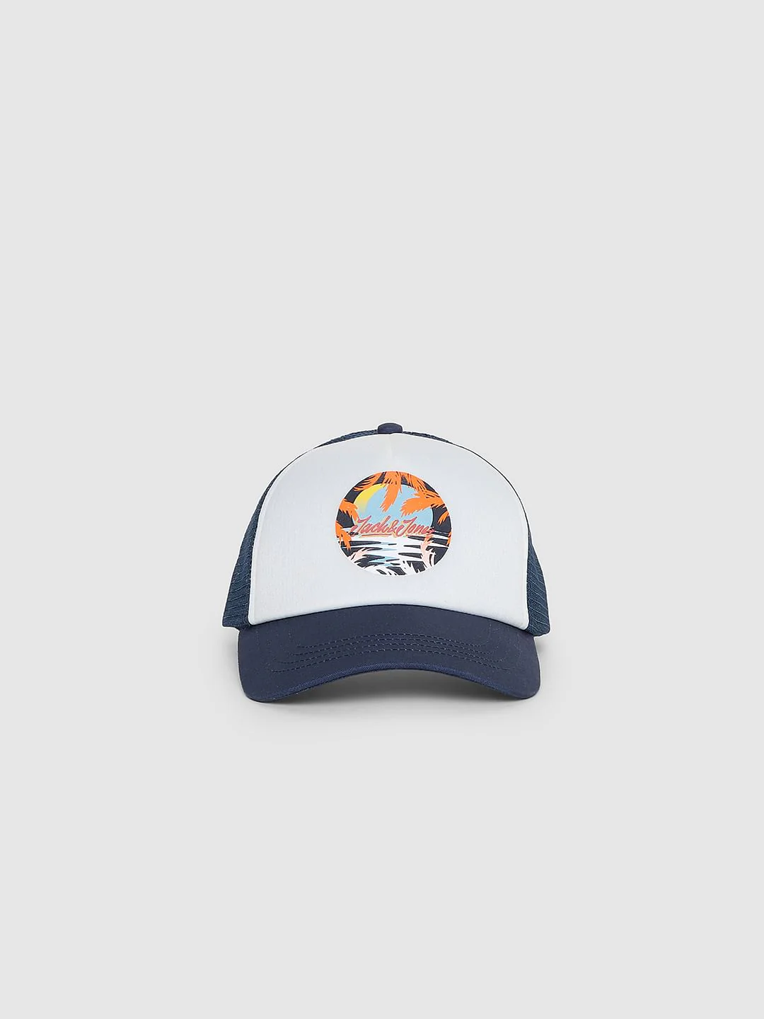 Blue Logo Print Trucker Cap - Image 2