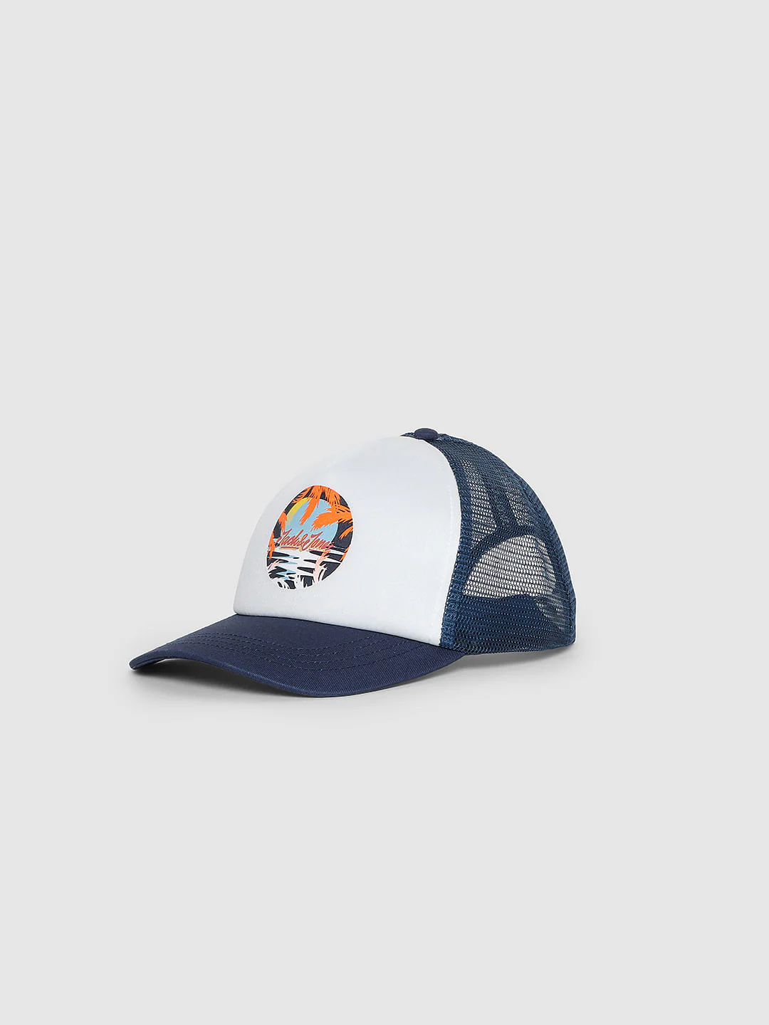 Blue Logo Print Trucker Cap - Image 3