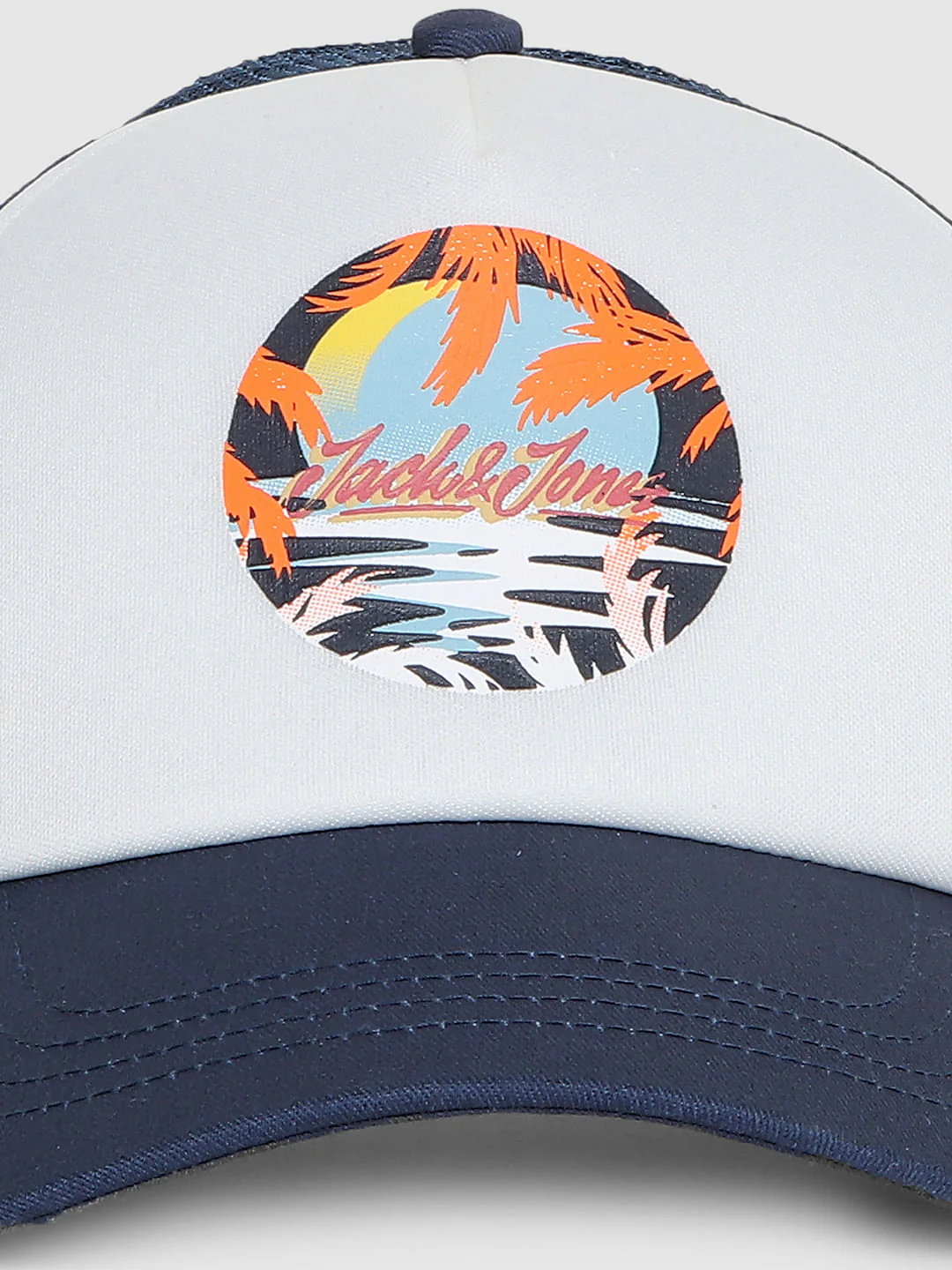 Blue Logo Print Trucker Cap - Image 6
