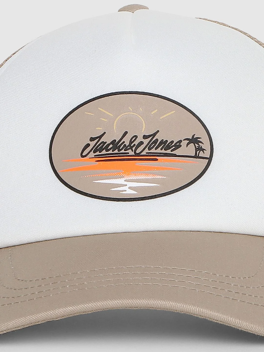White Logo Print Trucker Cap - Image 7