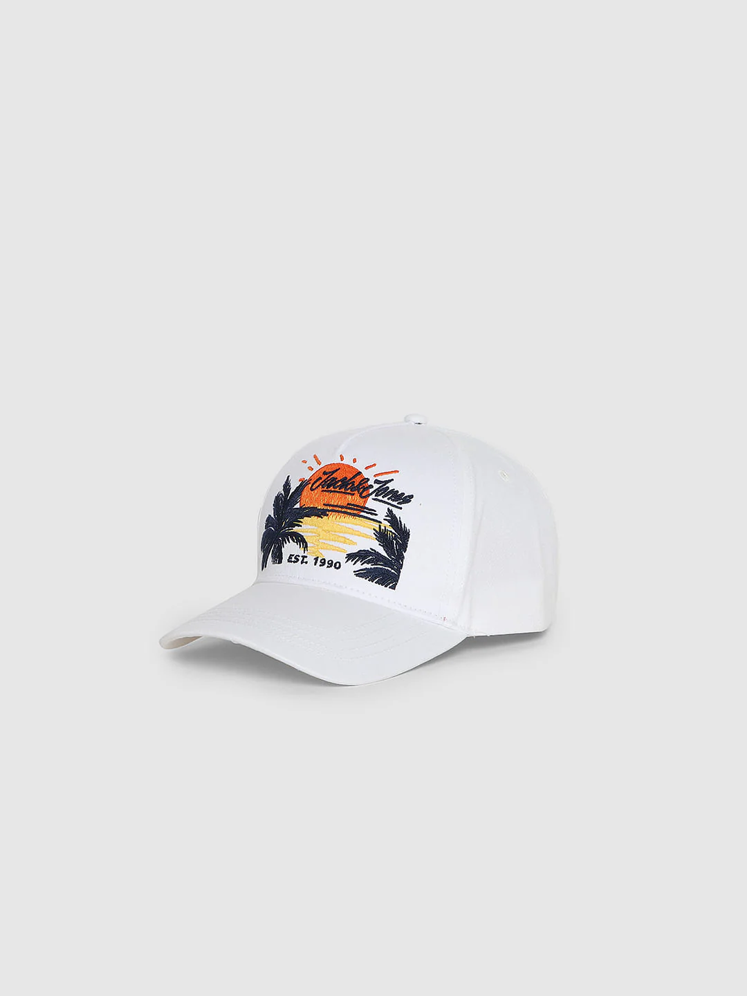 White Logo Print Baseball Cap - Image 4