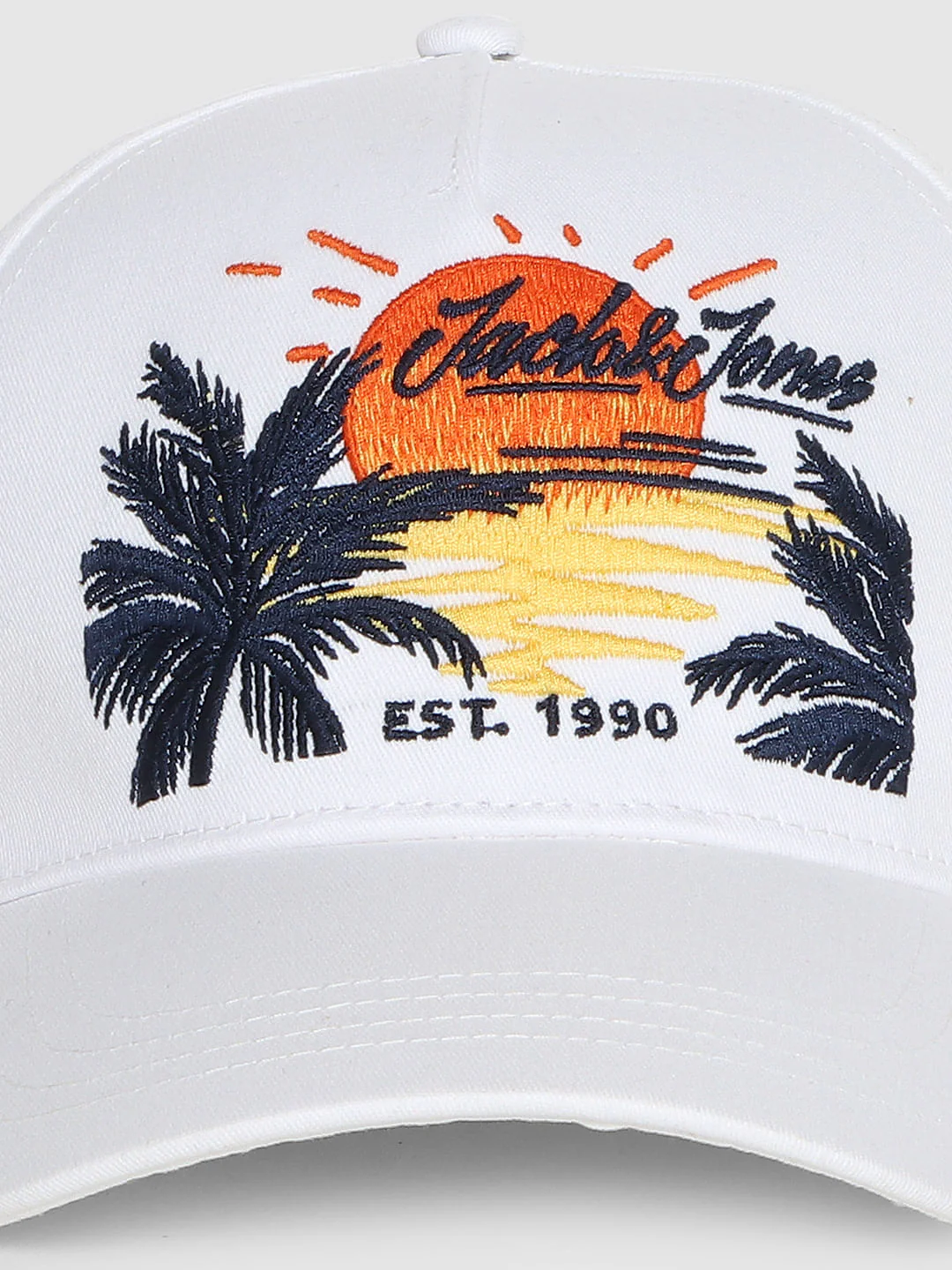 White Logo Print Baseball Cap - Image 7