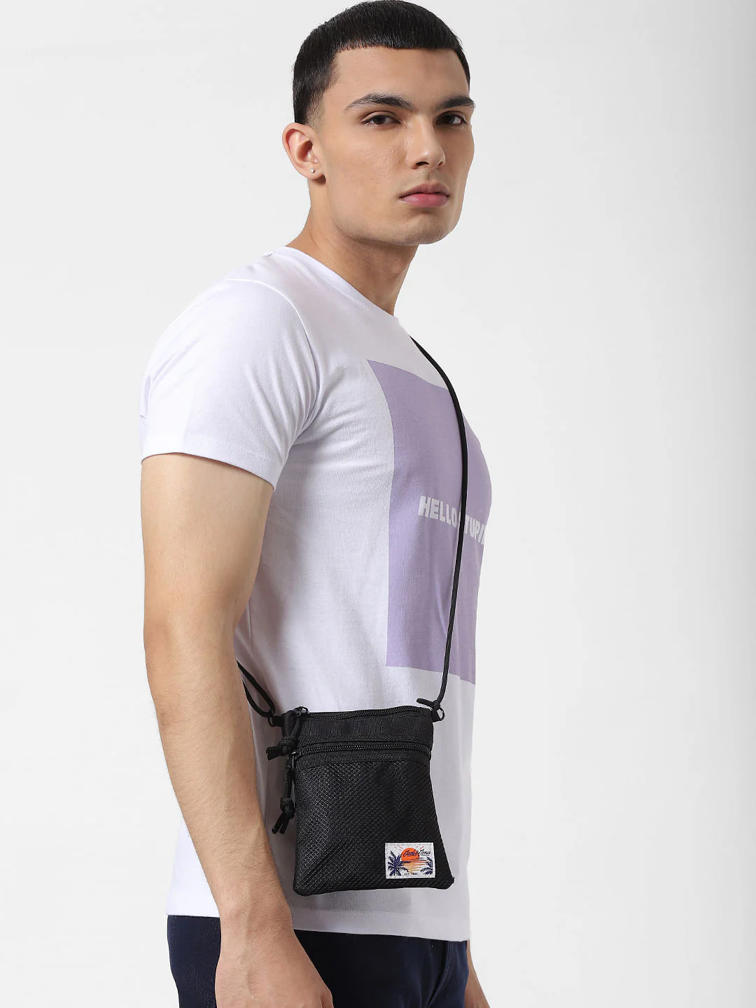 Black Mesh Sling Bag