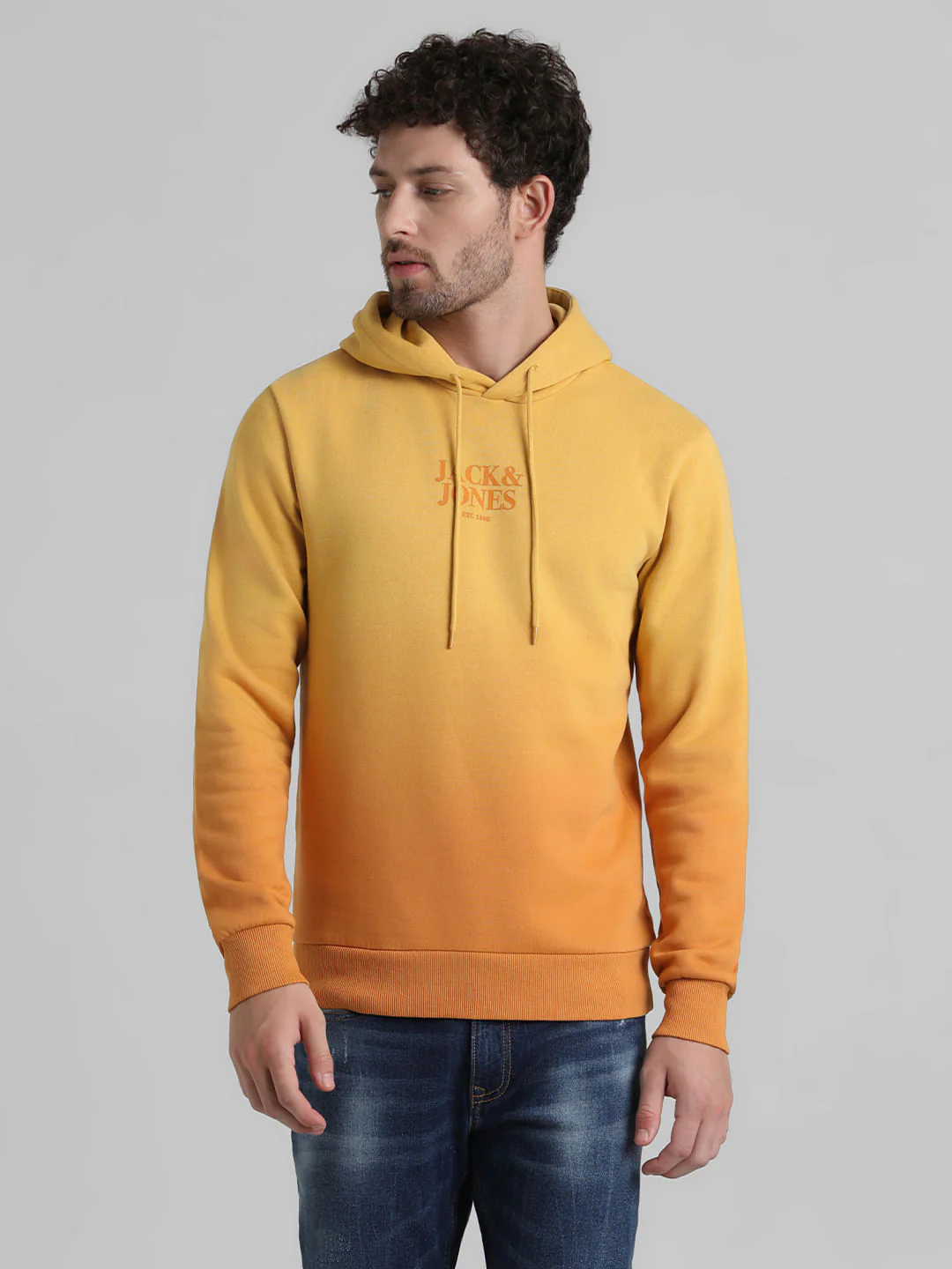 Yellow Ombre Logo Print Sweatshirt - Image 2
