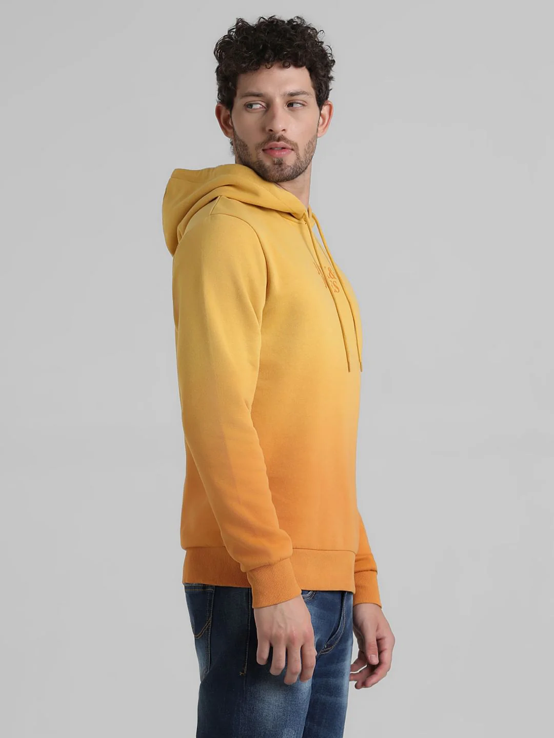 Yellow Ombre Logo Print Sweatshirt - Image 3