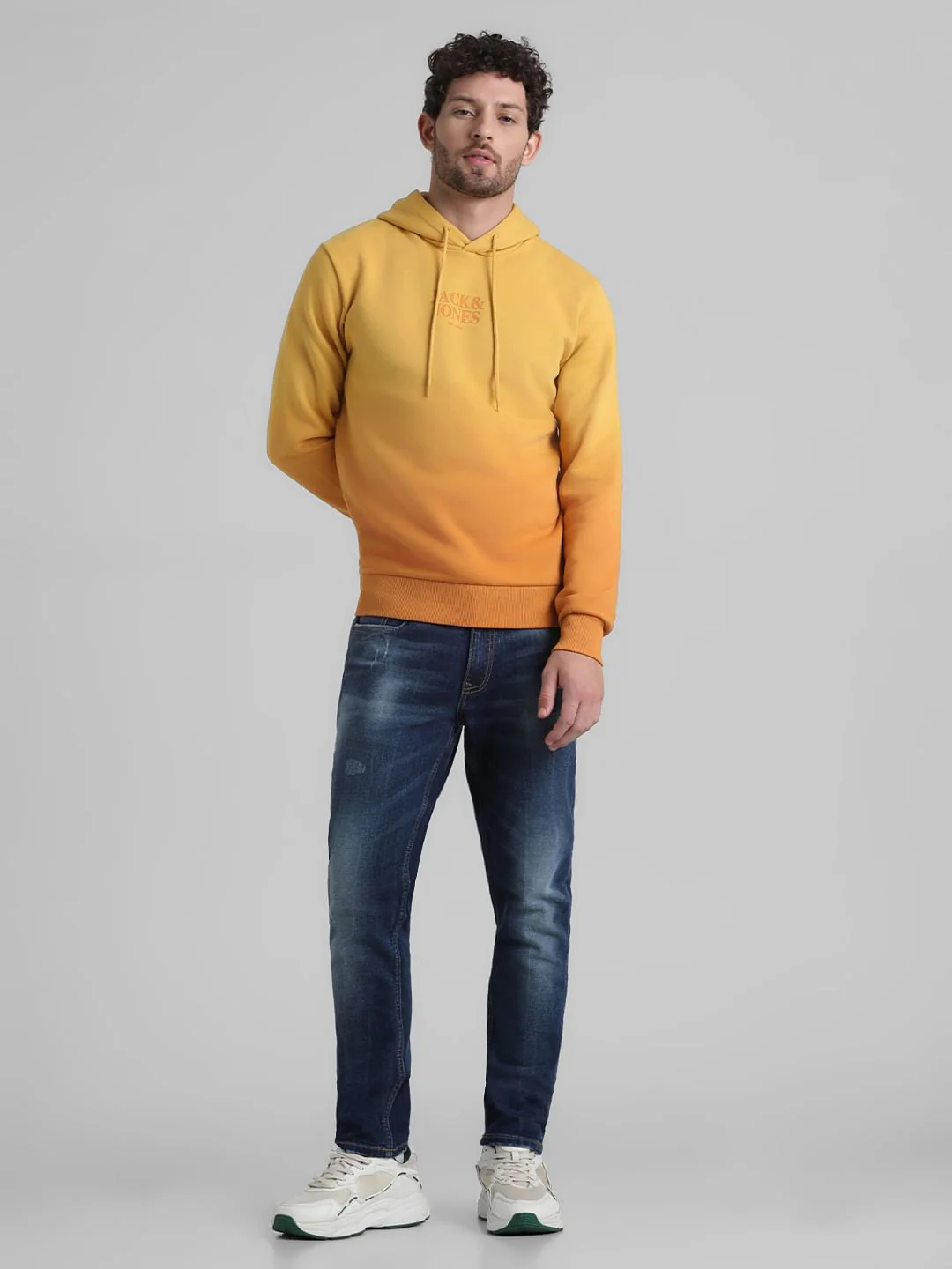 Yellow Ombre Logo Print Sweatshirt - Image 6