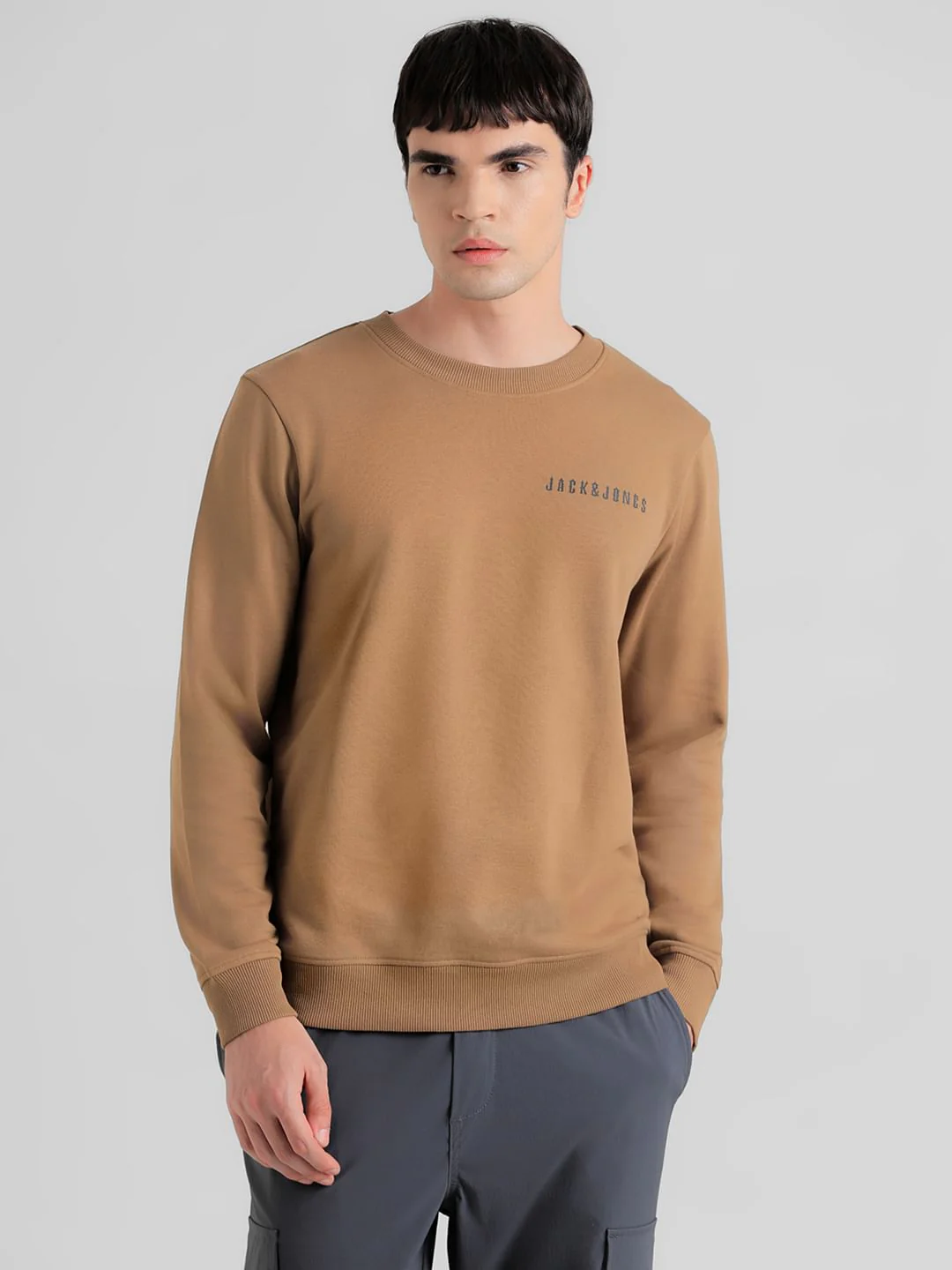 Brown Logo Text Print Sweatshirt - Image 2