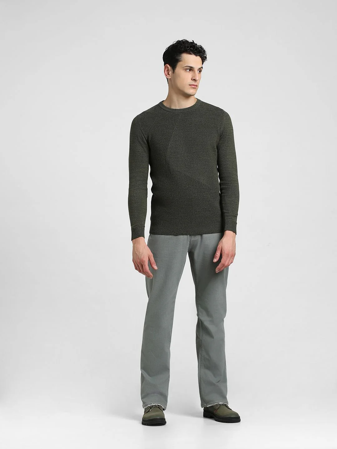 Olive Green Knitted Sweater - Image 6