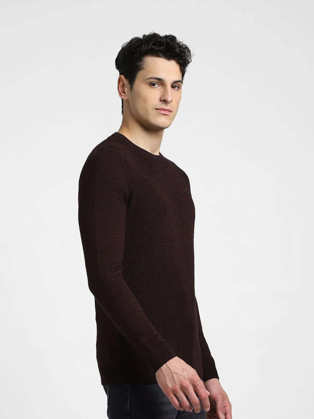 Burgundy Knitted Sweater - Image 3