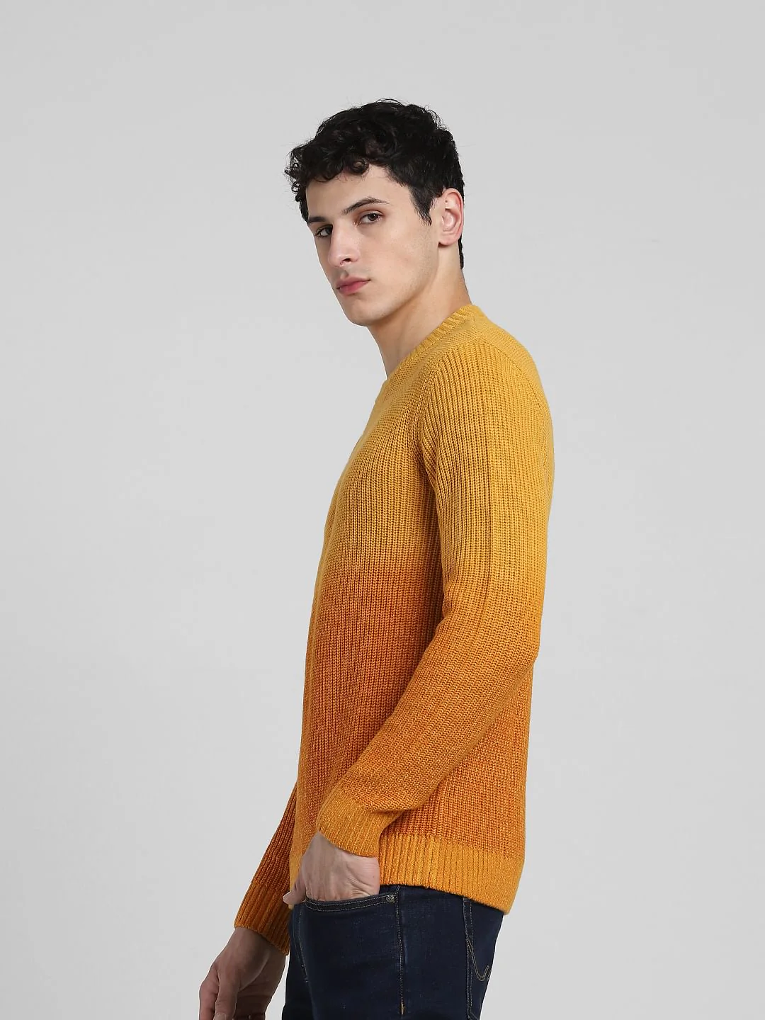 Yellow Ombre Knitted Sweater - Image 3