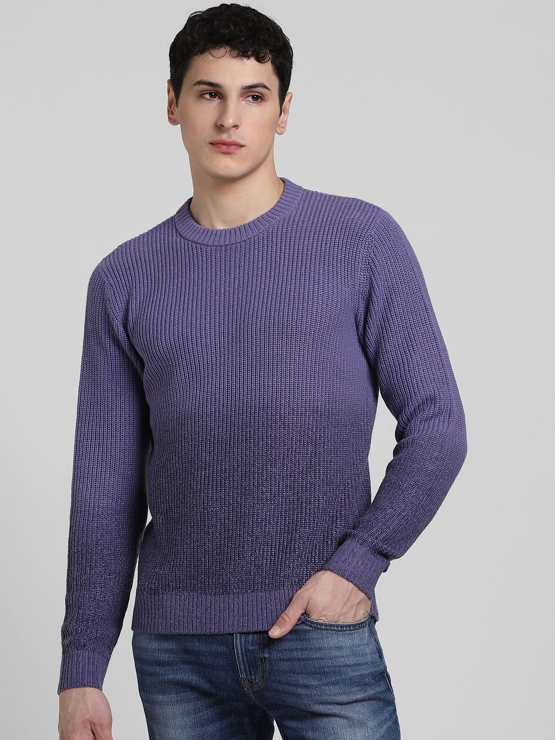 Purple Ombre Knitted Sweater - Image 2