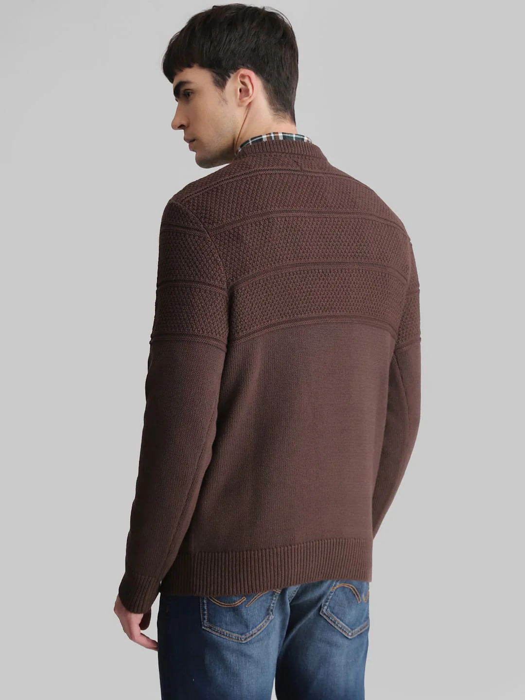 Brown Knit Crew Neck Sweater - Image 4