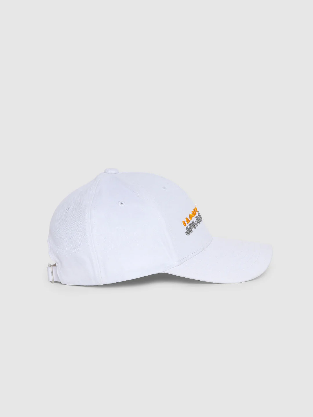 White Logo Print Baseball Cap - Image 3