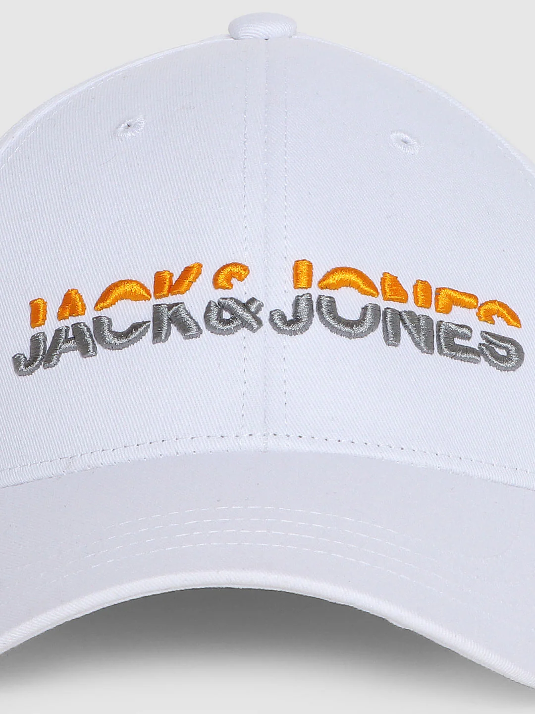 White Logo Print Baseball Cap - Image 6