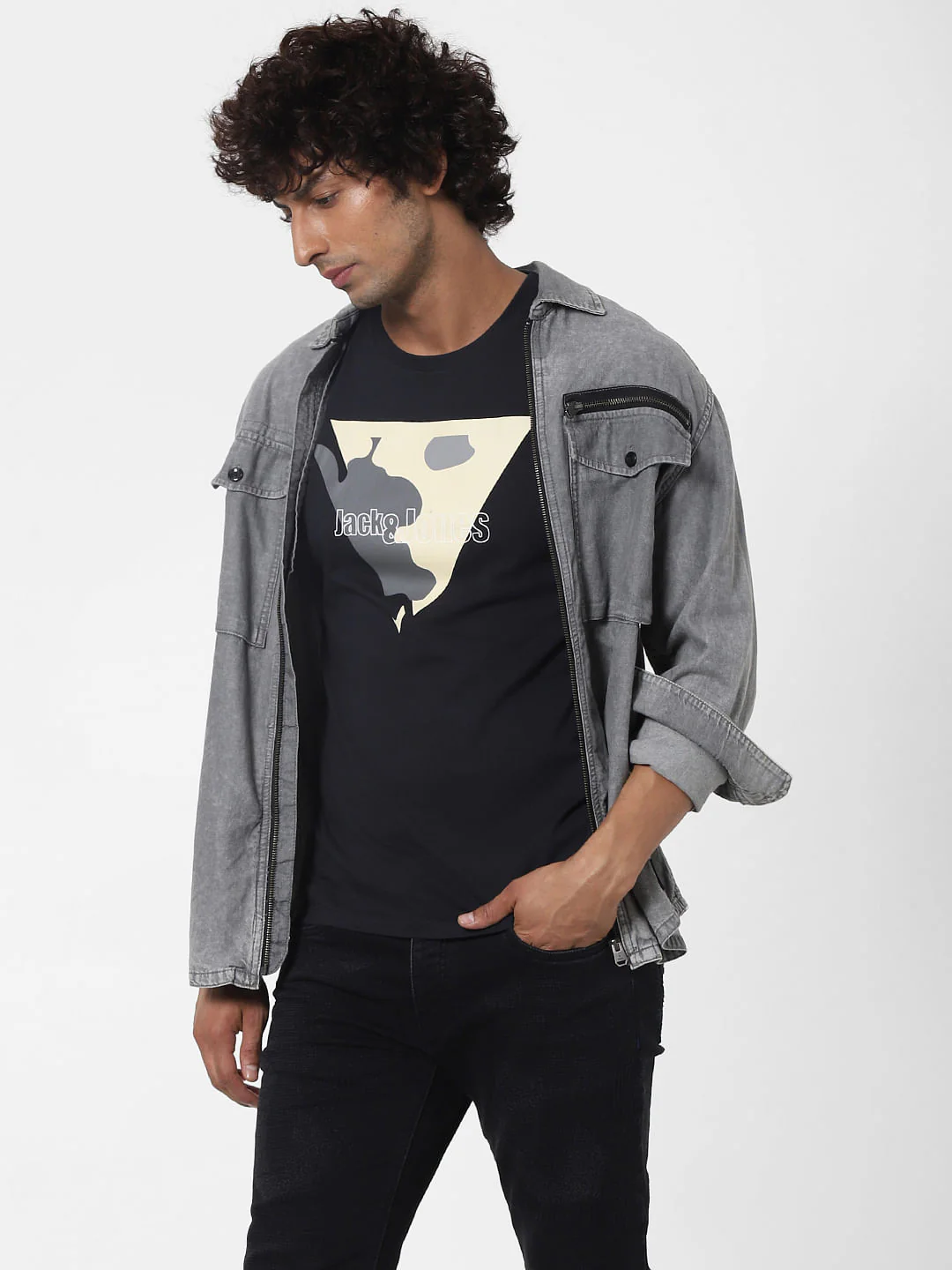 Black Logo Print Crew Neck T-shirt